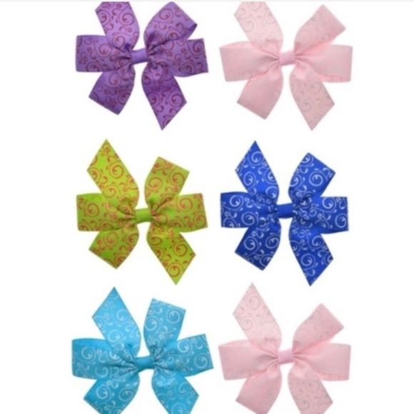 20 Rainbow Color Grosgrain Bows - 3.5 Inch Patterned Bows - Picture 7 of 8